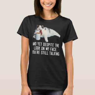 Camiseta Olhe meu rosto Piada Sarcástico Gato de Aniversári