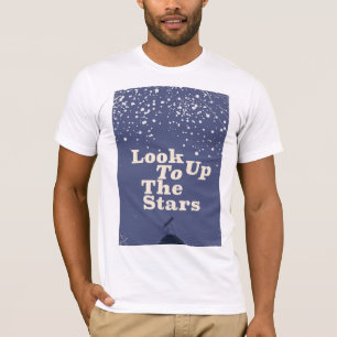Camiseta Olhe para o poster vintage das estrelas
