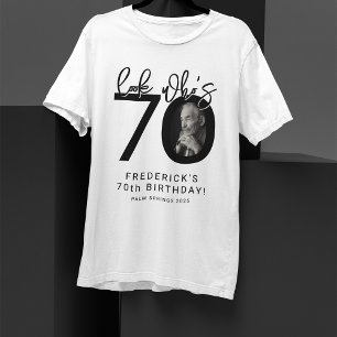 Camiseta Olhe quem faz Setenta Foto de 70 anos de idade