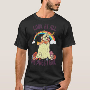 Camiseta Olhe todos os Pugs eu dou Rainbow Butterfly Flow