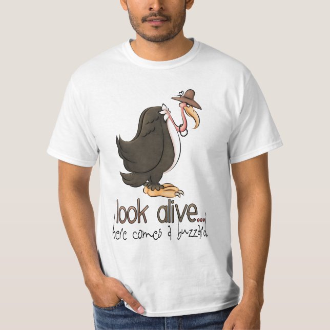 Camiseta Olhe vivo vem aqui um t-shirt do Buzzard (Frente)
