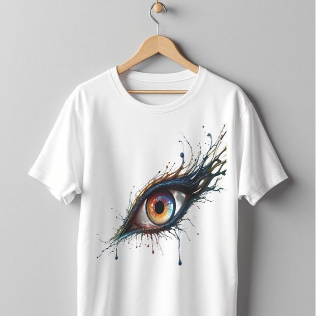 Camiseta Olho Abstrato artístico com pintura colorida (Criador carregado)