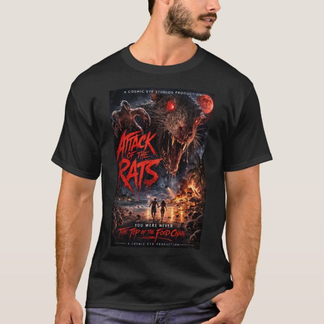 Camiseta Olho Cósmico™ – Ataque dos Ratos “Cadeia Alimentar (Frente)