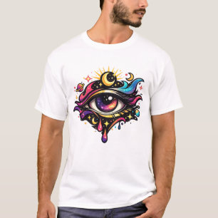 Camiseta Olho Cósmico que Tudo Vê, Desenho de Arte de Galáx