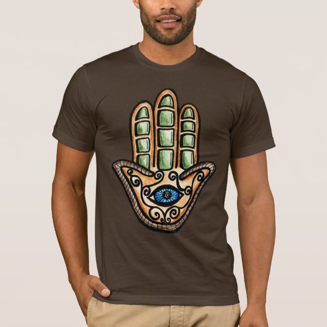 Camiseta Olho de Hamsa, mão de Fatima (Frente)