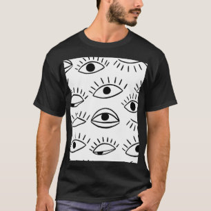 Camiseta Olho de rabisco, padrão criativo e uniforme.