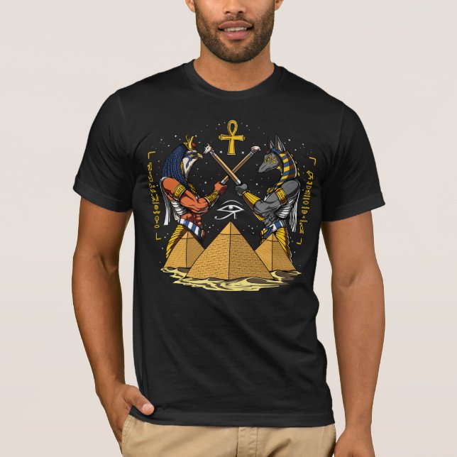Camiseta Olho egípcio de Ankh do Ra do deus de Anubis de (Frente)