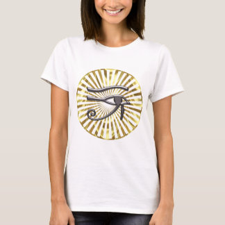 Camiseta Olho egípcio do ouro e do preto de Horus