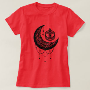 Camiseta Olho gótico rosa e preto  