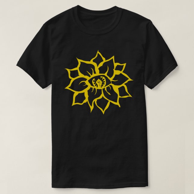 Camiseta olho negro da flor (Frente do Design)