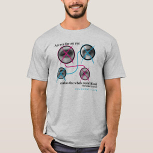 Camiseta Olho para um olho T cinzento