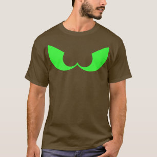 Camiseta Olhos Assustadores Do Halloween, Verde A Preto 640