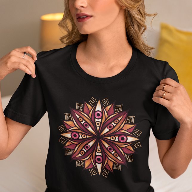 Camiseta Olhos assustadores Flores Psicodélicas Arte Trippy (Criador carregado)