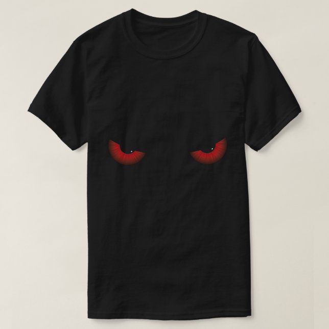 Camiseta Olhos Assustadores Vermelhos Halloween (Frente do Design)