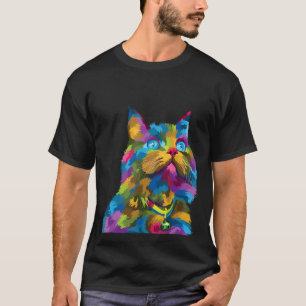 Camiseta olhos azuis e coloridos de gato para gatos gatinho