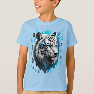Camiseta Olhos Azuis Intensos: Tigre Branco Estirpado A Pre
