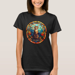 Camiseta Olhos Azuis Lindos Gato em vitral