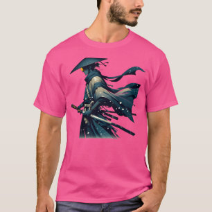Camiseta Olhos Azuis Samurai - Imagem Retroativa Estilizada