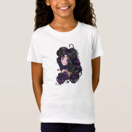 Camiseta Olhos bonitos da menina do manga do anime! Miúdos