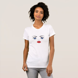 Camiseta olhos bonitos e lábios