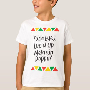 Camiseta Olhos Bonitos Locs Presos Melanina Estourando Pres