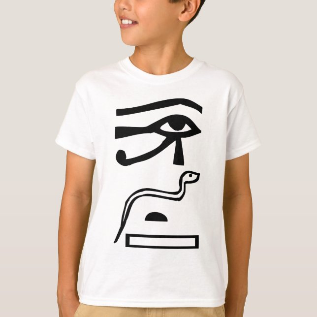Camiseta Olhos & cobra, hieroglyph egípcio (Frente)