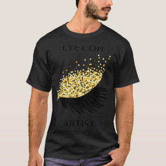 CAMISETA OLHOS CON ARTISTA COSMÉTICA DOURADA EYELASHES