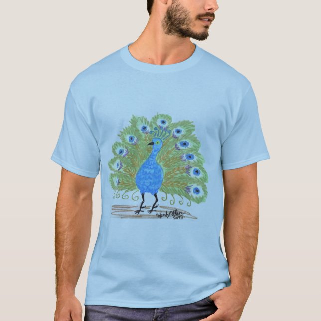 Camiseta Olhos da Índia Peacock por Wendy C. Allen (Frente)