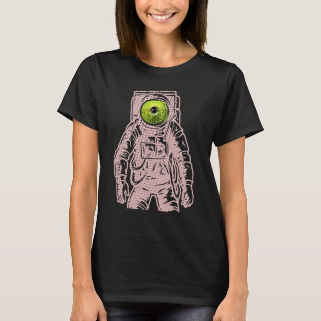 Camiseta Olhos de Alienígena do astronauta 4 0 (Frente)