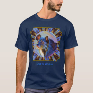 Camiseta Olhos de Cachorro Adoráveis Arte Animal Abstrata P