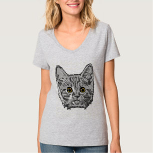 Camiseta Olhos do gatinho em Amarelo