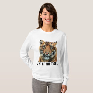 CAMISETA OLHOS DO TIGRE, CAMADAS-T DE VINTAGEM