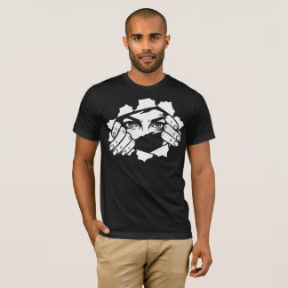 Camiseta Olhos Espiando Rasgando Papel