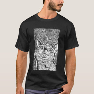 Camiseta Olhos Espirais Gato Vaporwave EDM Rave Festa House