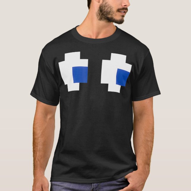 Camiseta Olhos Fantasmas Retroativos dos Jogos Arcade T dos (Frente)