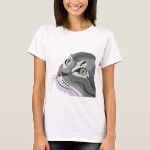 Camiseta Olhos Felinos de Gato Animal Fofo