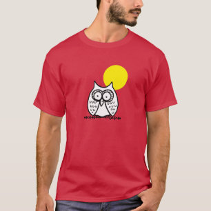 Camiseta Olhos Grandes Coruja de desenho animado engraçado