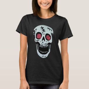 Camiseta Olhos Luminosos Vermelhos Vermelhos Raios Rachados
