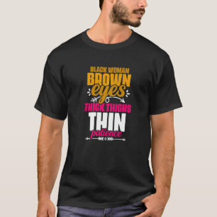 Camiseta Olhos Marrons Espessos Coxas Negras Coxa