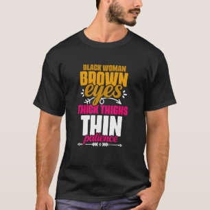 Camiseta Olhos Marrons Espessos Coxas Negras Coxa