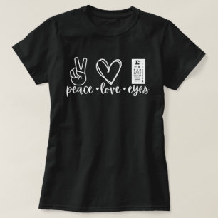 Camiseta Olhos Paz Amor, Presente para Optometrist