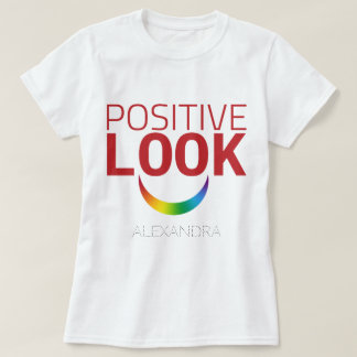 Camiseta Olhos Positivos Sorria Vermelho Arco-Íris LGBT Nom