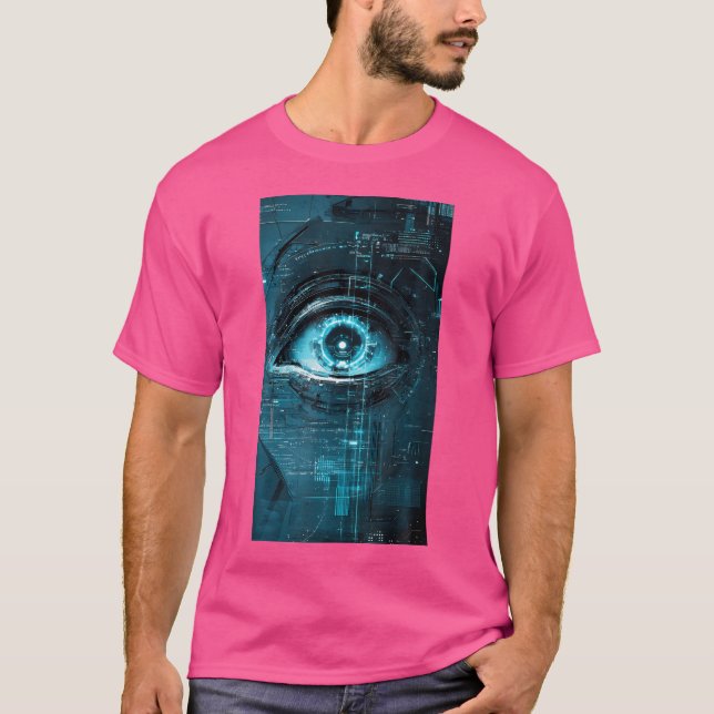 Camiseta Olhos Robóticos Ciberpunk - Olhos Robóticos Futuro (Frente)