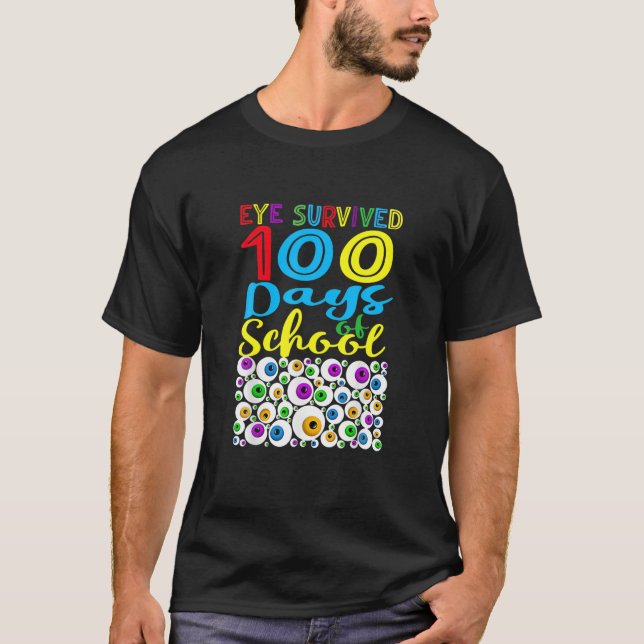Camiseta Olhos Sobreviveram A 100 O Dia Da Escola (Frente)