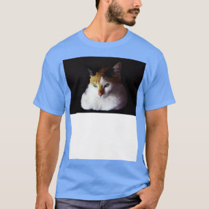 Camiseta olhos verdes de gato branco 1
