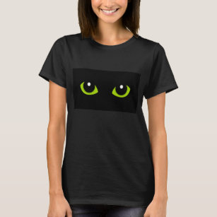 Camiseta Olhos verdes de gato preto