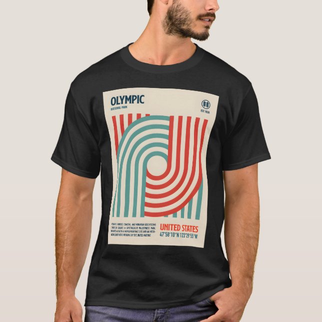 Camiseta Olimpiadas National Park Retro Viagem Art (Frente)