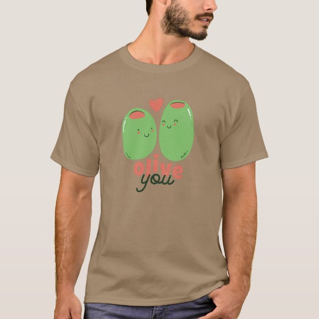 Camiseta Oliva Engraçada Você Foodie Adora Palavra Gráfica (Frente)