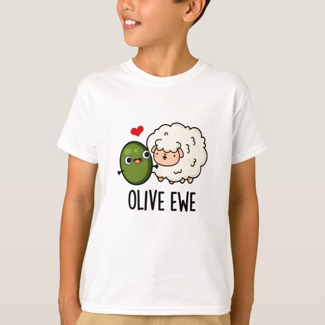 Camiseta Olive Ewe Engraçado Love Pun (Frente)