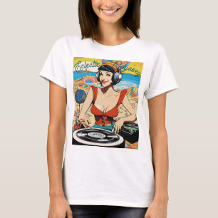 Camiseta Olive Oyl DJ Turntable Psychedelic Tee